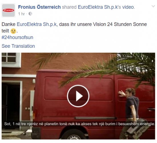 EuroElektra Sh.p.k. forcon bashkëpunimin strategjik me Fronius Österreich!