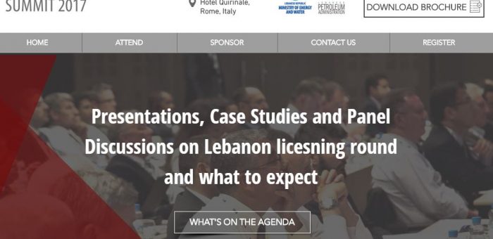 Lebanon Oil & Gas 2017 Summit, organise by IRN, 25 May 2017, Hotel Quirinale, Rome, Italy