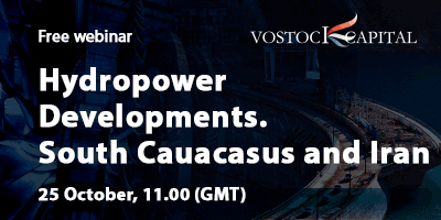 Webinar: Hydropower developments in the South Caucasus and Iran, 25 October, 11:00 GMT
